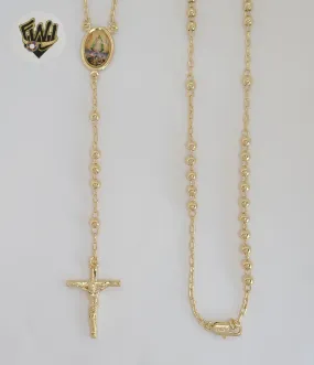 (1-3362-2) Gold Laminate - 4mm Our Lady of Charity Rosary Necklace - 24 - BGO.