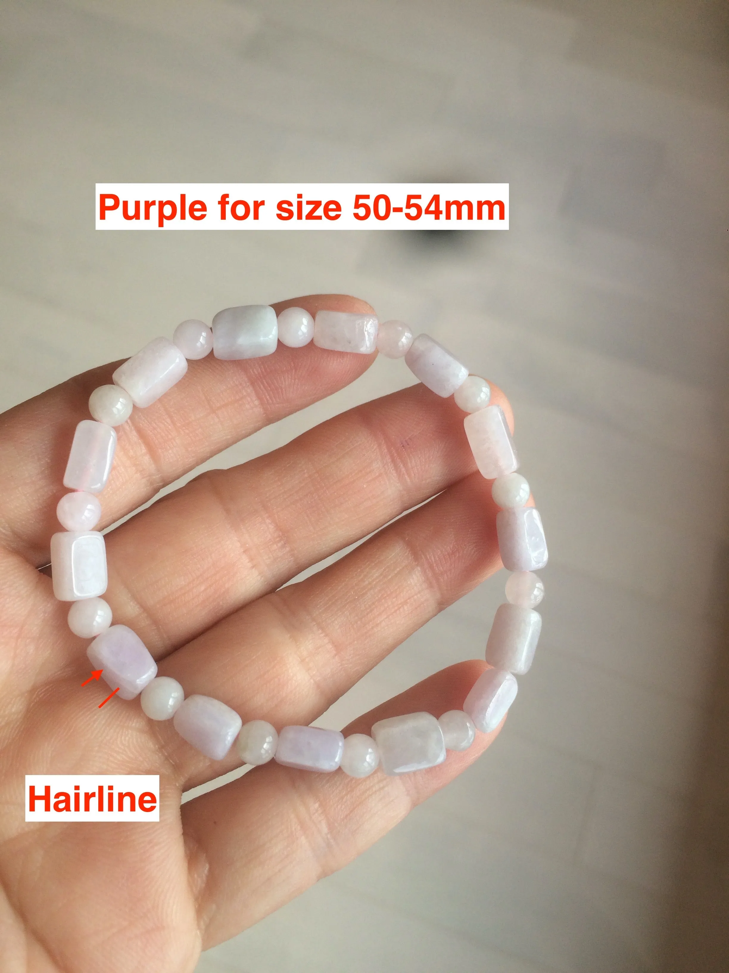 100% natural type A icy green/purple jadeite jade beads bracelet AQ83