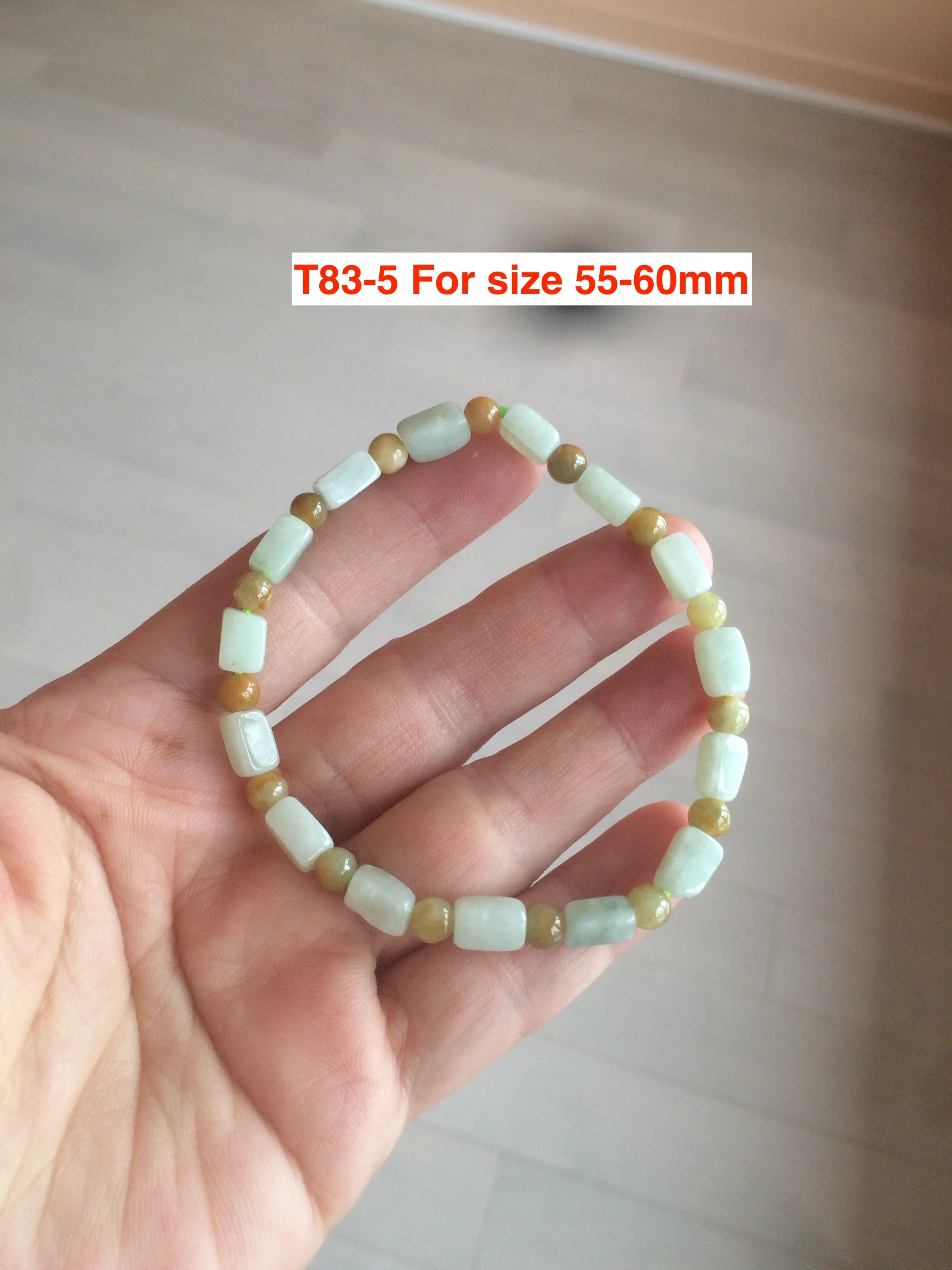 100% natural type A icy green/purple jadeite jade beads bracelet AQ83