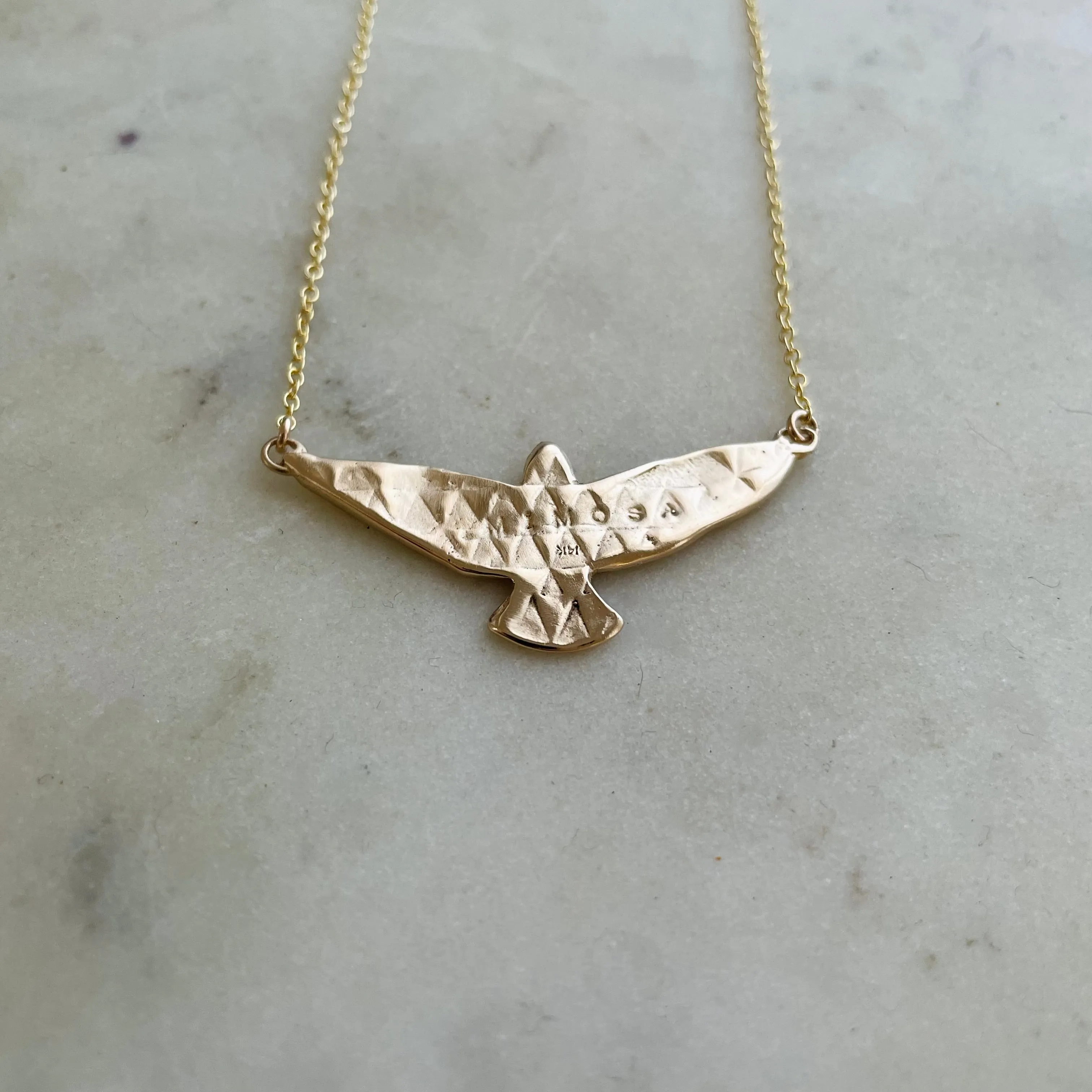 14K GOLD PURPLE MARTIN NECKLACE