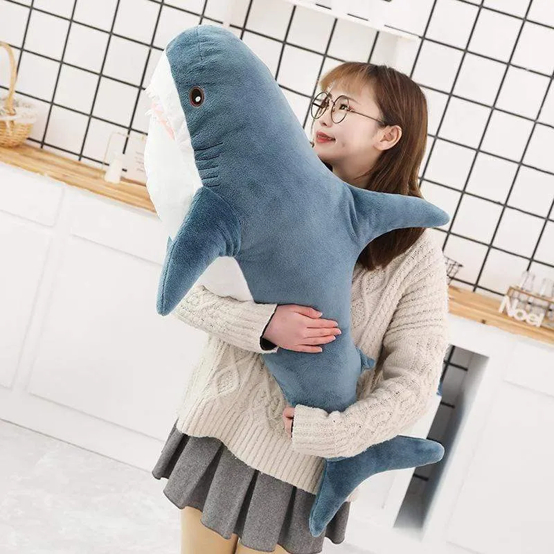 15-140cm Giant Shark Plush Toy Soft Stuffed Speelgoed Animal Reading Pillow for Birthday Gifts Cushion Doll Gift For Children