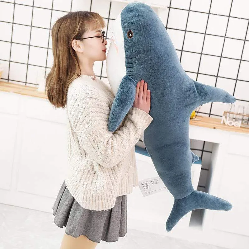 15-140cm Giant Shark Plush Toy Soft Stuffed Speelgoed Animal Reading Pillow for Birthday Gifts Cushion Doll Gift For Children