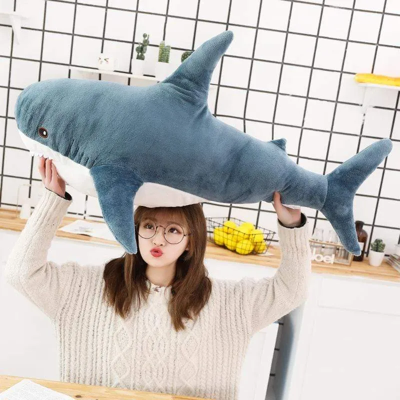 15-140cm Giant Shark Plush Toy Soft Stuffed Speelgoed Animal Reading Pillow for Birthday Gifts Cushion Doll Gift For Children