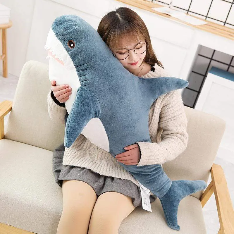 15-140cm Giant Shark Plush Toy Soft Stuffed Speelgoed Animal Reading Pillow for Birthday Gifts Cushion Doll Gift For Children