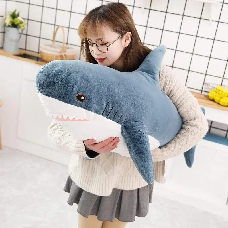 15-140cm Giant Shark Plush Toy Soft Stuffed Speelgoed Animal Reading Pillow for Birthday Gifts Cushion Doll Gift For Children