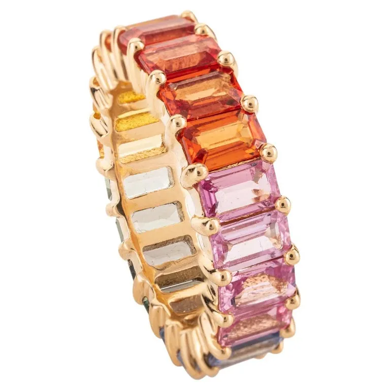 18k Gold Multi Sapphire Eternity Band