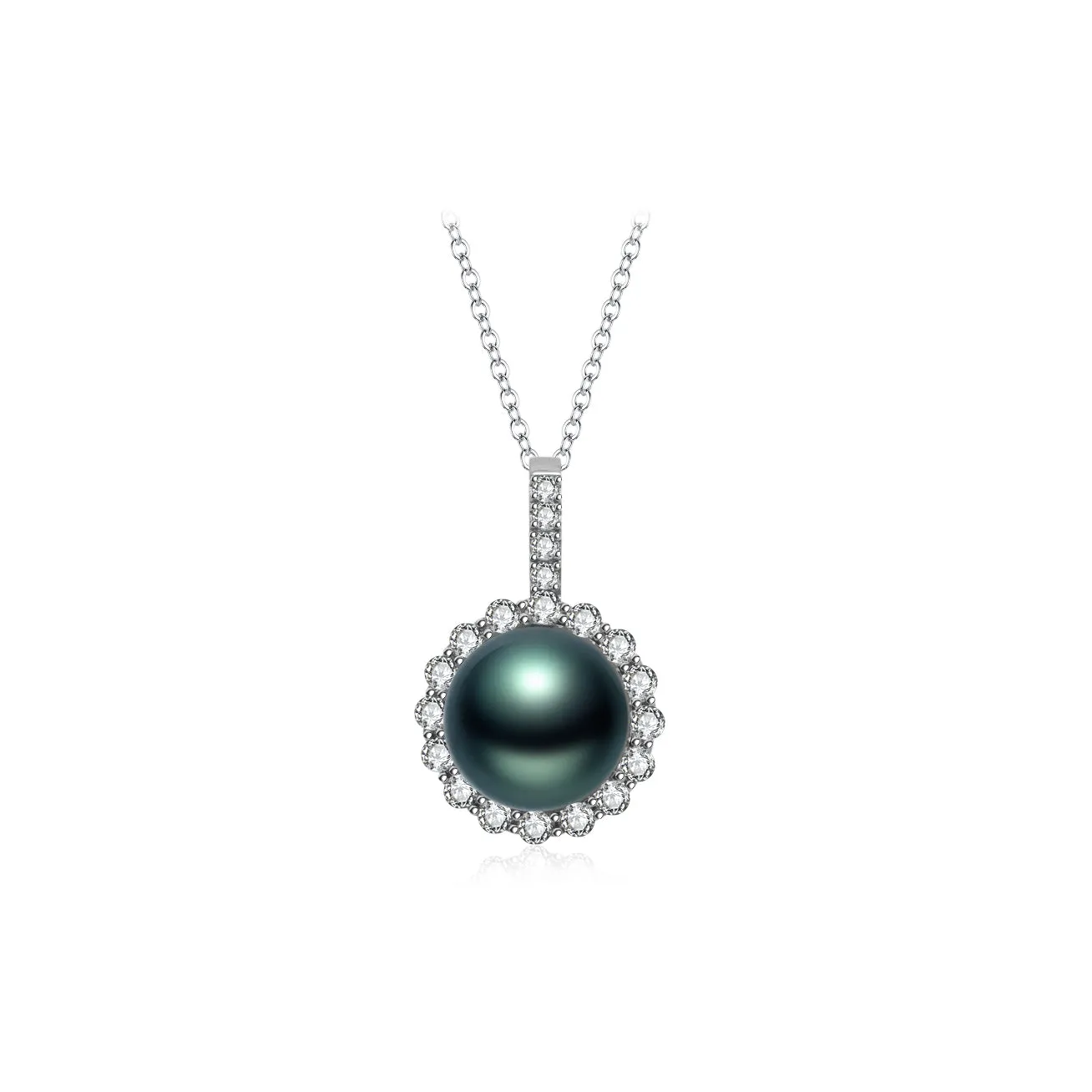 18K Solid Gold Saltwater Tahitian Pearl Necklace KN00156