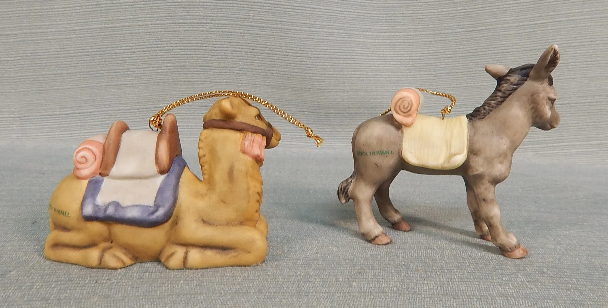 2000 Hummel Christmas Ornaments - Camel & Donkey - Set of 2