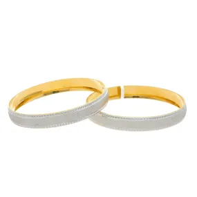 22K Yellow Gold Feminine Bangles Set of Two, 51.4 grams