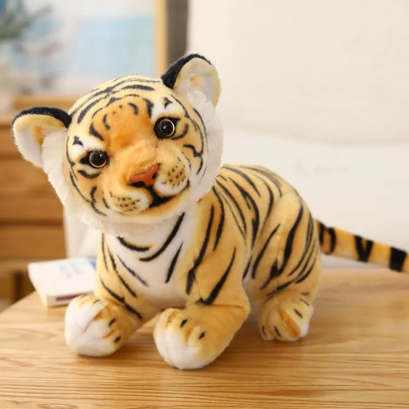 23-33cm Simulation Baby Tiger Plush Toy Stuffed Soft Wild Animal Forest Tiger Pillow Dolls For Children Kids Birthday Gift