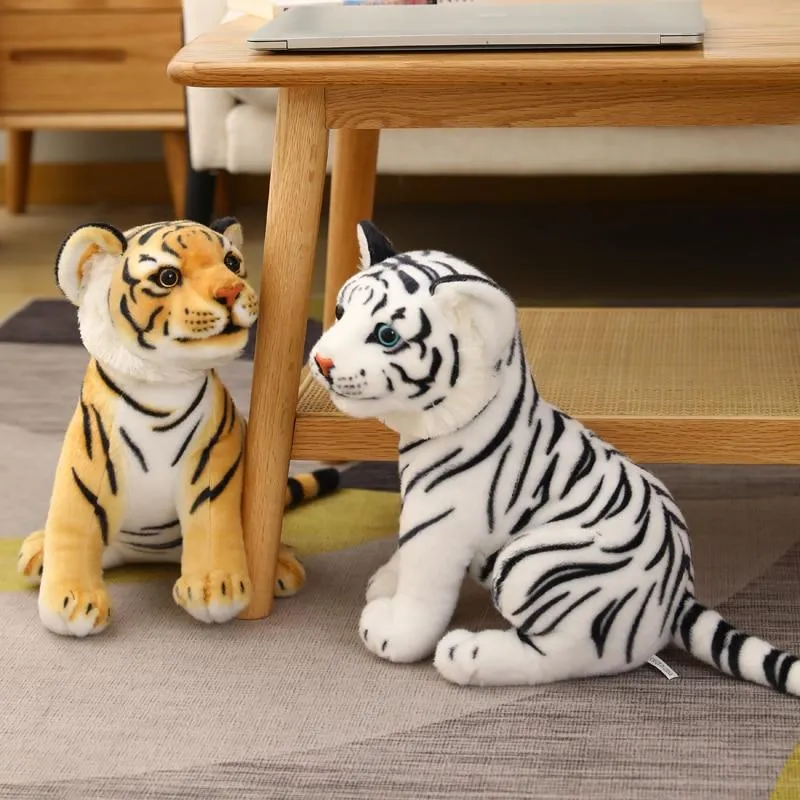 23-33cm Simulation Baby Tiger Plush Toy Stuffed Soft Wild Animal Forest Tiger Pillow Dolls For Children Kids Birthday Gift