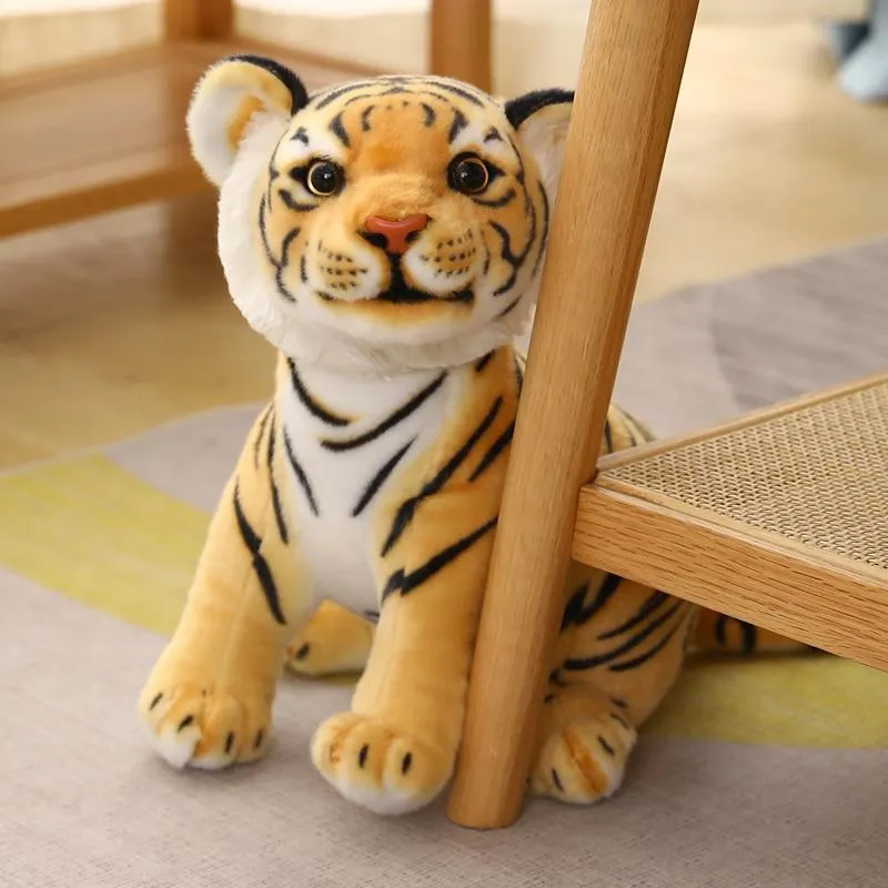 23-33cm Simulation Baby Tiger Plush Toy Stuffed Soft Wild Animal Forest Tiger Pillow Dolls For Children Kids Birthday Gift