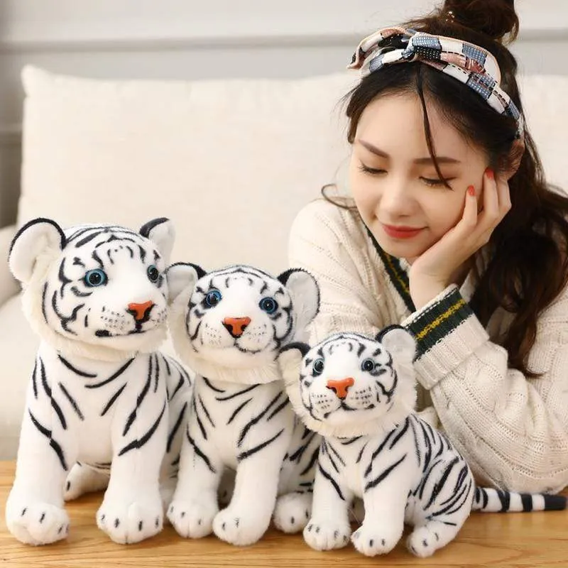 23-33cm Simulation Baby Tiger Plush Toy Stuffed Soft Wild Animal Forest Tiger Pillow Dolls For Children Kids Birthday Gift