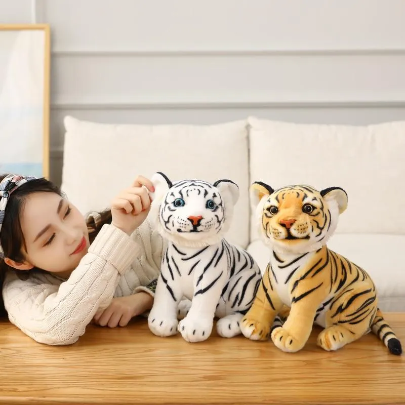 23-33cm Simulation Baby Tiger Plush Toy Stuffed Soft Wild Animal Forest Tiger Pillow Dolls For Children Kids Birthday Gift