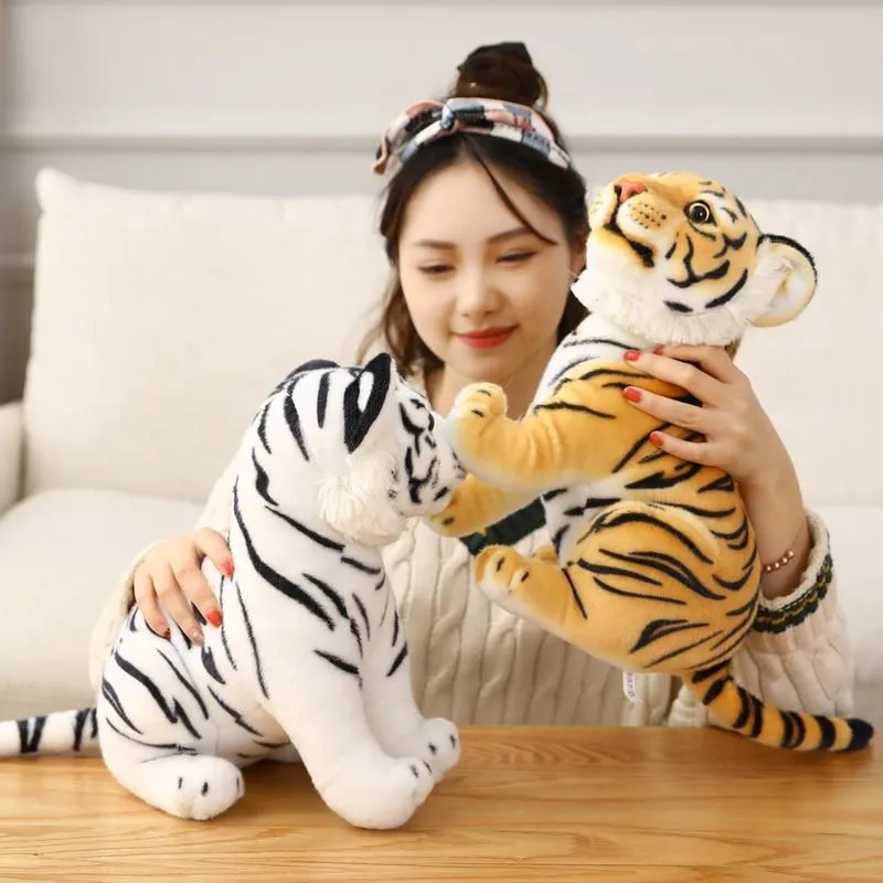 23-33cm Simulation Baby Tiger Plush Toy Stuffed Soft Wild Animal Forest Tiger Pillow Dolls For Children Kids Birthday Gift