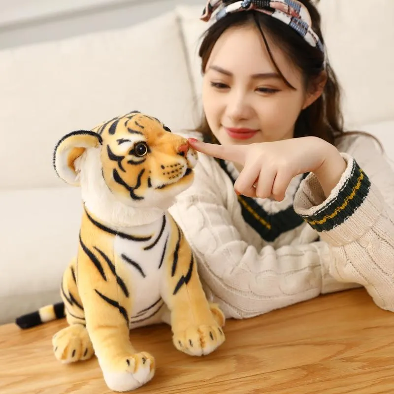 23-33cm Simulation Baby Tiger Plush Toy Stuffed Soft Wild Animal Forest Tiger Pillow Dolls For Children Kids Birthday Gift