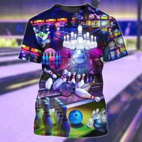 3D All Over Printed Bowling Shirt, Bowling Player Tee Shirt, Bowling Team Shirt, Gift For Bowling Lovers