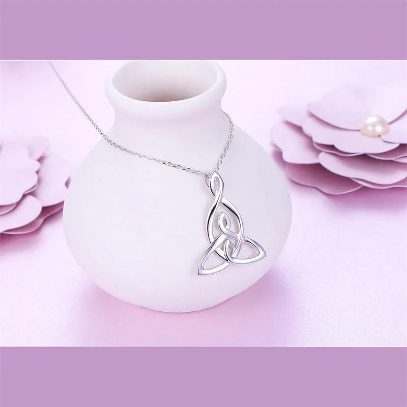 925 Sterling Silver Celtic Motherhood Knot Necklace Jewelry for Women Mom Birthday Gift