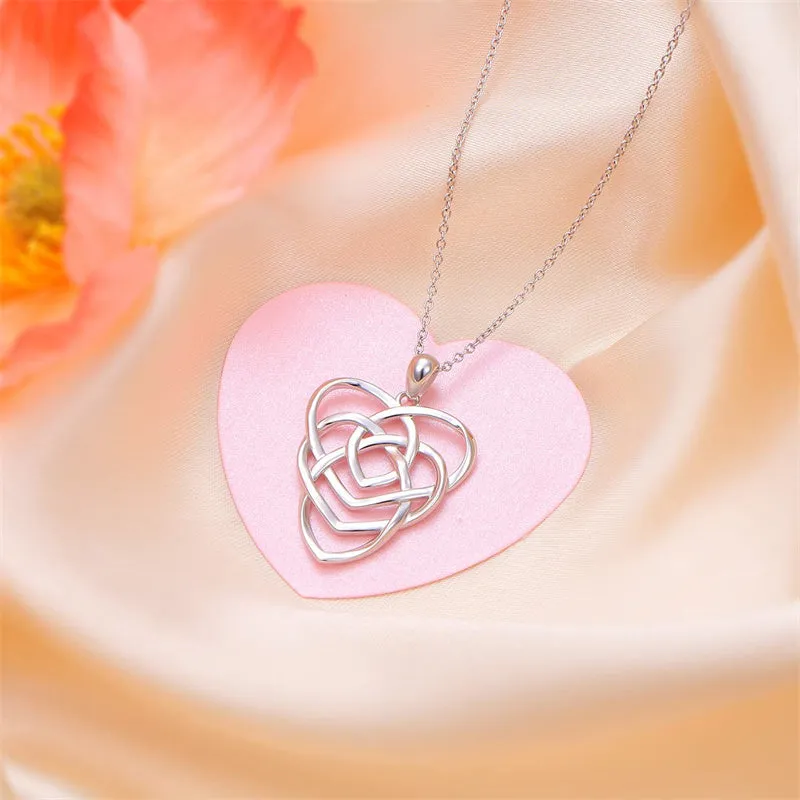 925 Sterling Silver Celtic Motherhood Knot Necklace Jewelry for Women Mom Birthday Gift