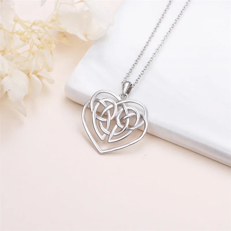 925 Sterling Silver Celtic Motherhood Knot Necklace Jewelry for Women Mom Birthday Gift