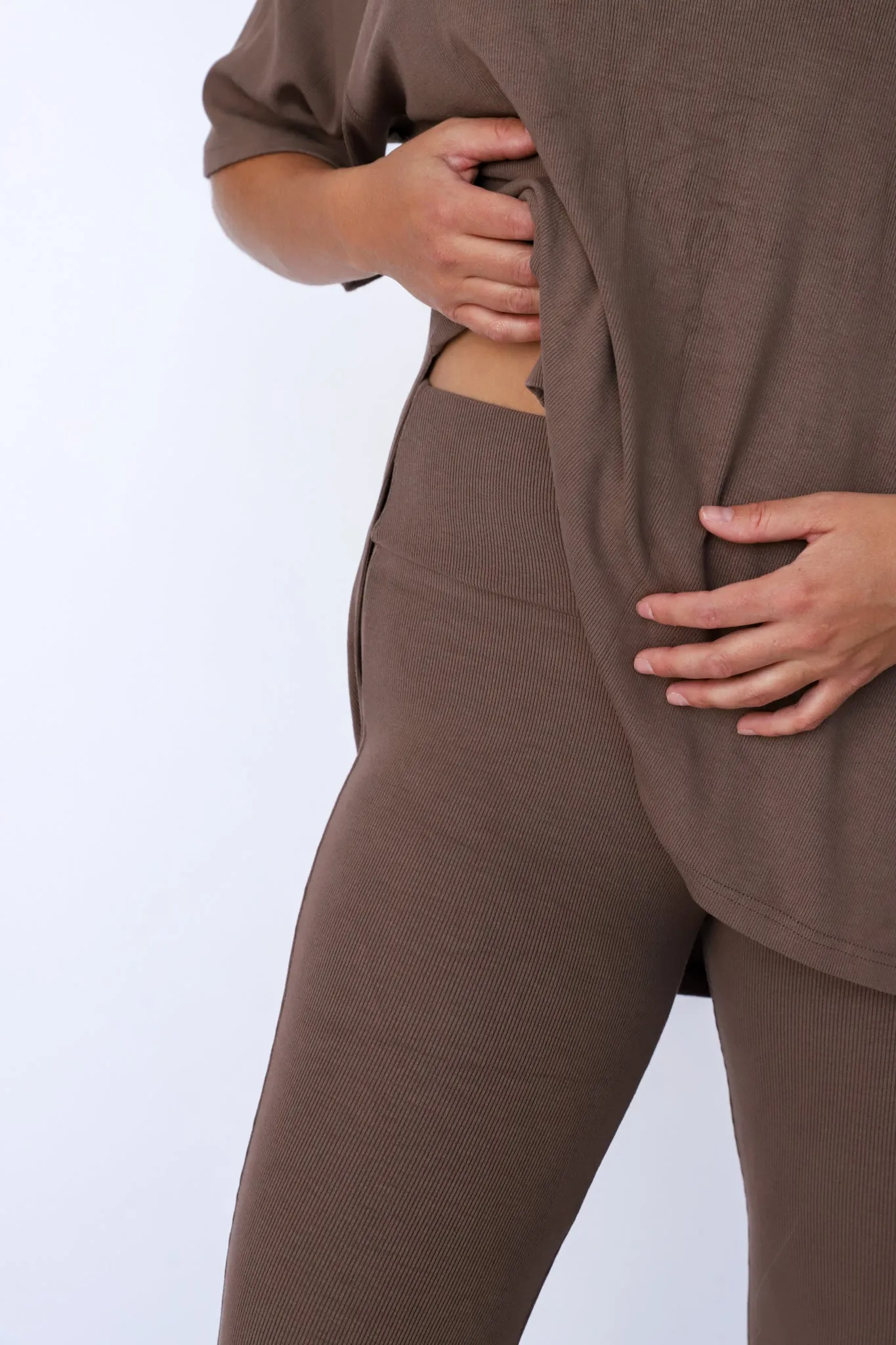 All Weekend Long Pant Set Taupe Brown