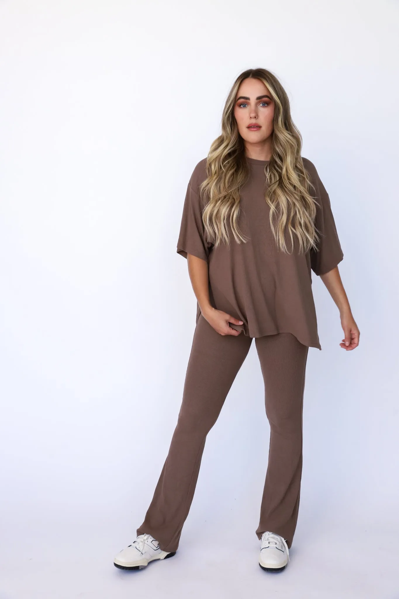 All Weekend Long Pant Set Taupe Brown