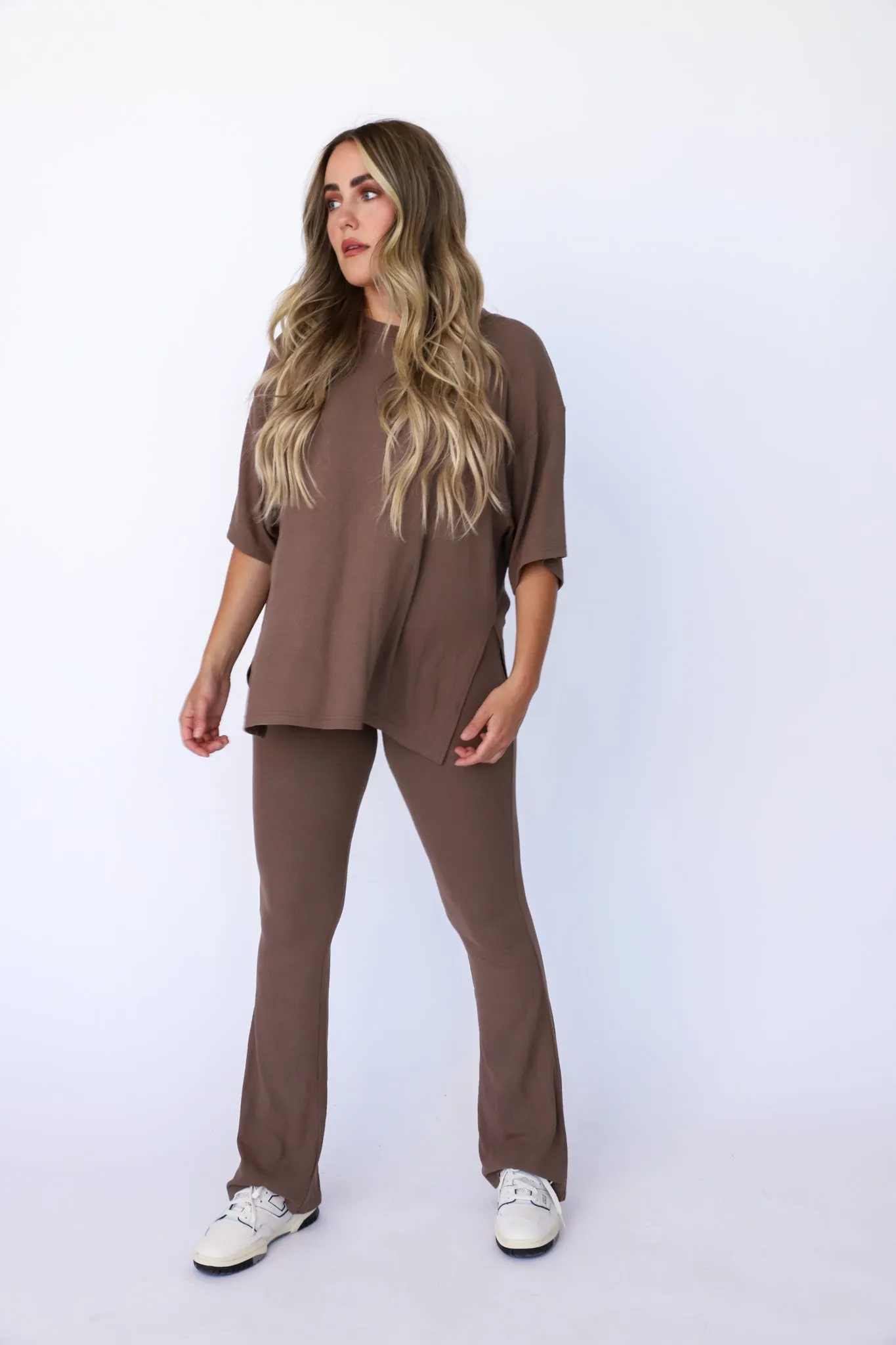 All Weekend Long Pant Set Taupe Brown