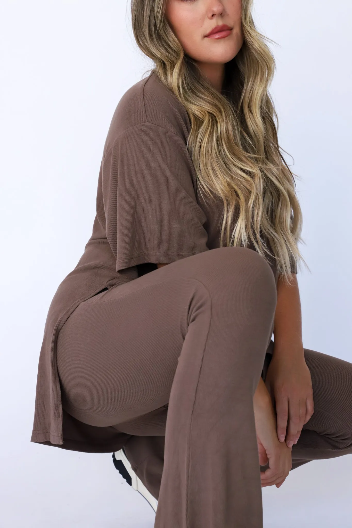 All Weekend Long Pant Set Taupe Brown