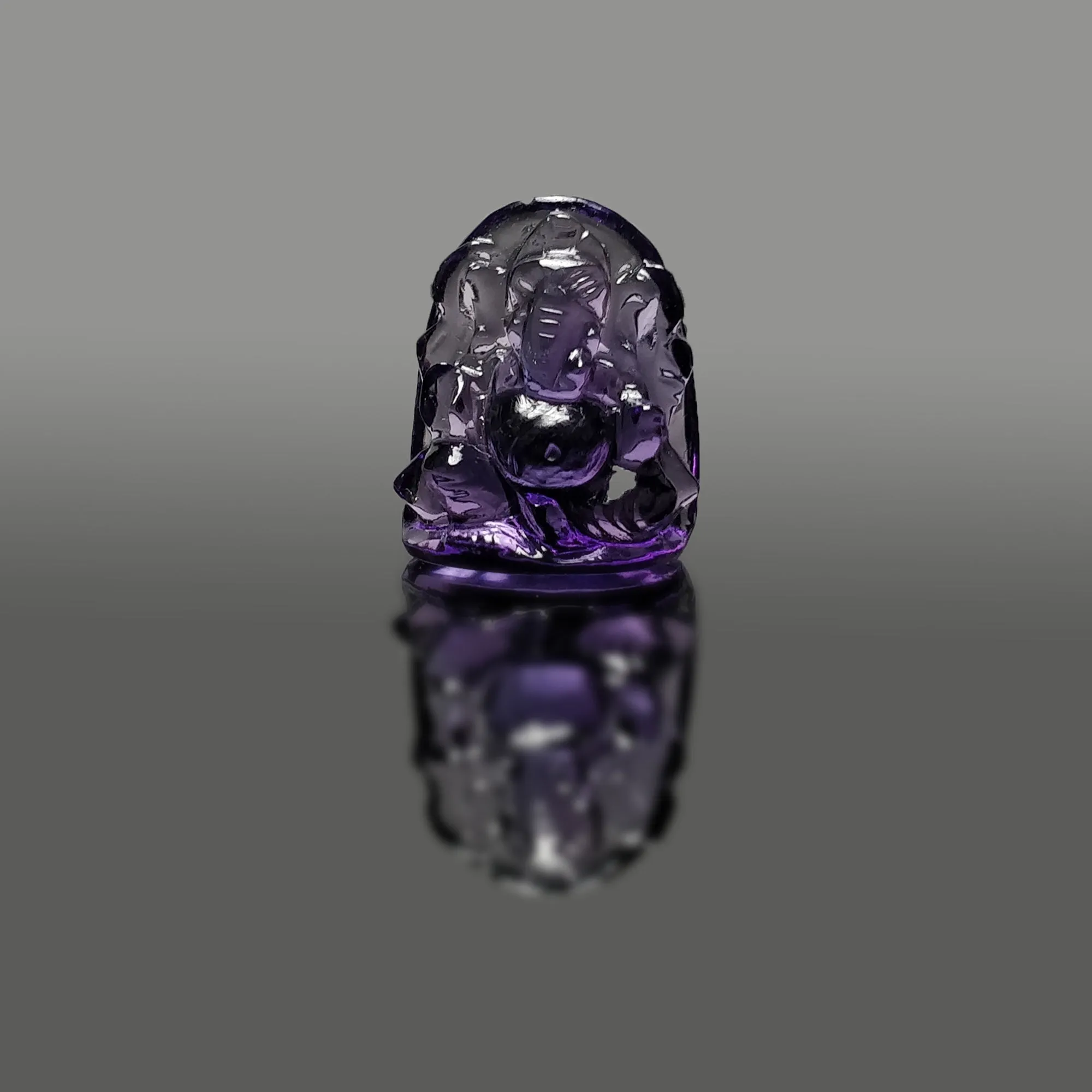 Amethyst Gemstone Carving : Natural Untreated Purple Amethyst Hand Carved LORD GANESHA