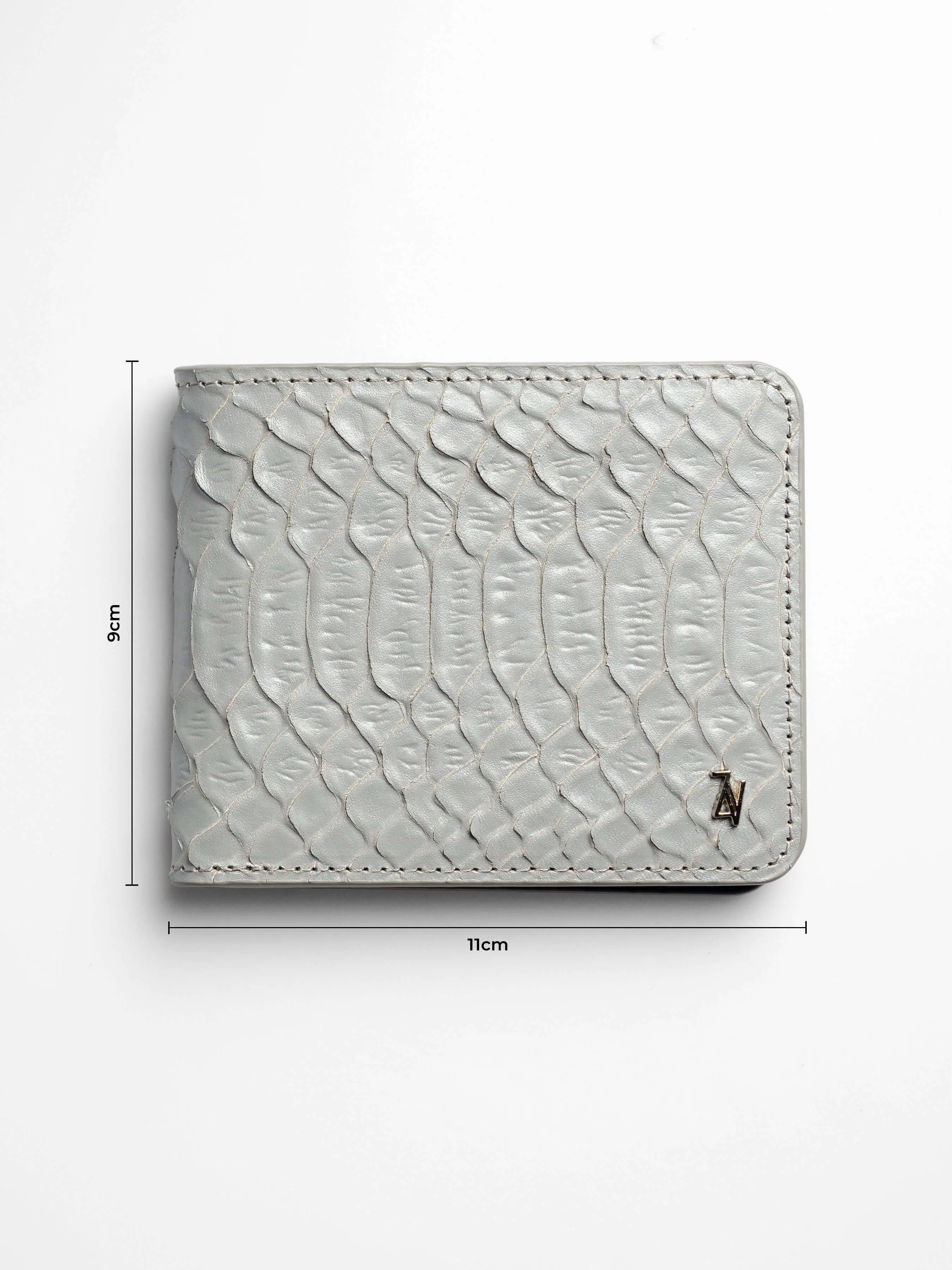 Artemis Python Wallet - Grey and Blue Leather