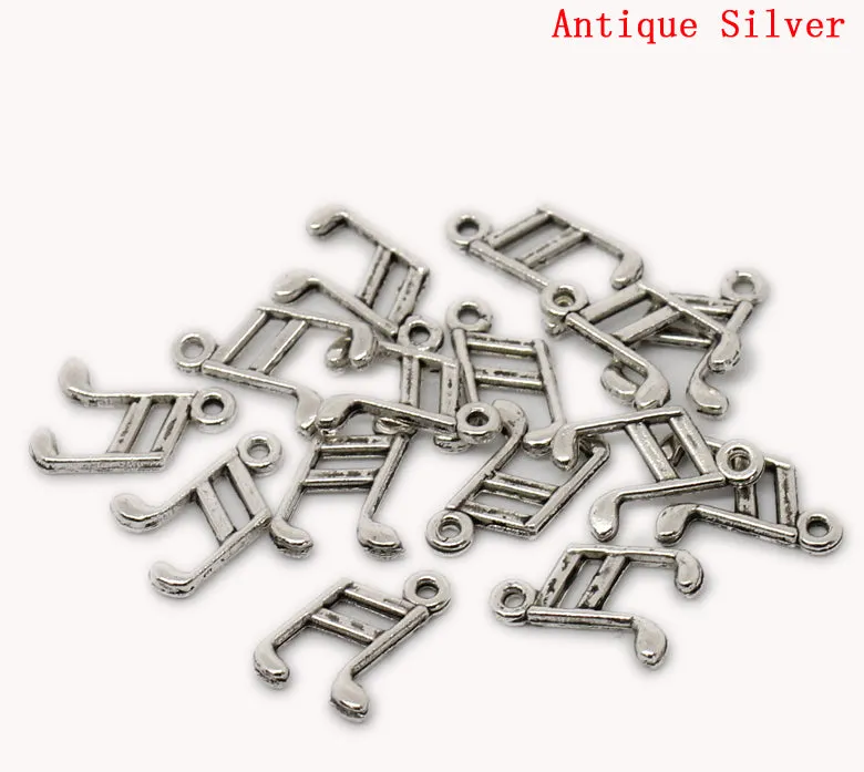 AVBeads Bulk Charms Music Charms 14mm x 10mm Silver Metal Charms 100pcs