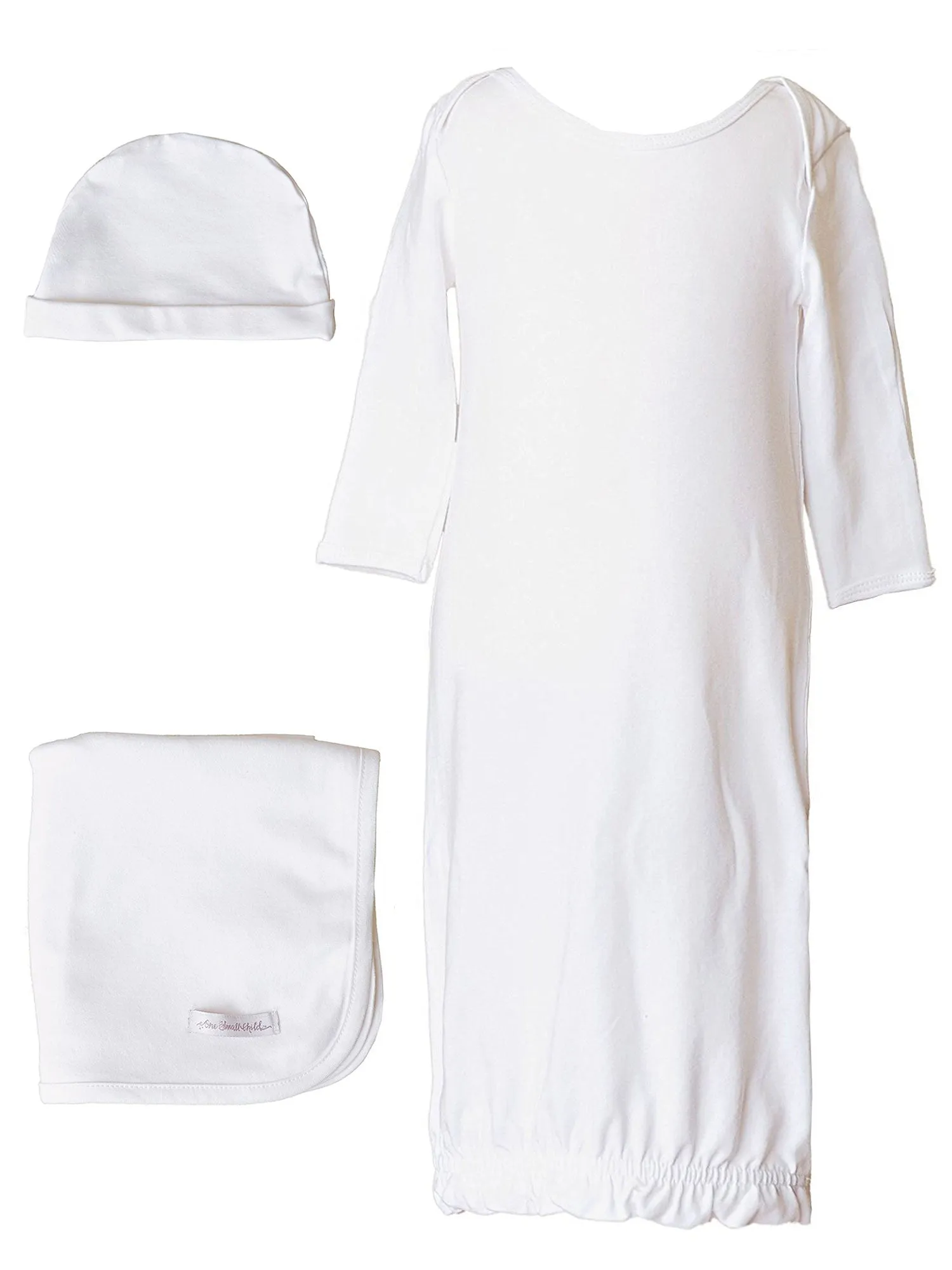 Baby Boys Bamboo 3pc Gown Hat Blanket Layette Set 3M-6M