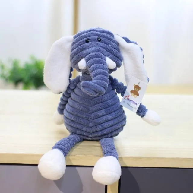 Baby Elephant Lion Fox Rabbit Pig Panda Duck Monkey Soft Stuffed Toys Cute Torest Animal Plush Toy For Kids Stripe