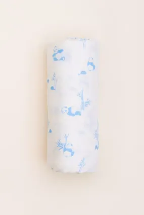 Bamboo Swaddle - Blue Bamboo Pandas