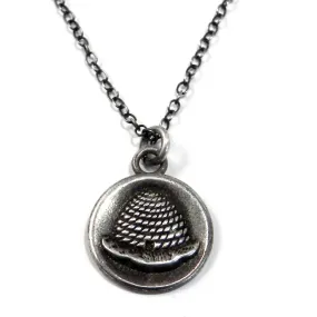 BEEHIVE Vintage Button Necklace - SILVER