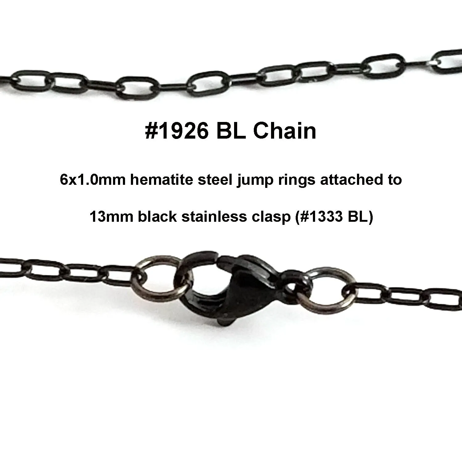 Black Cross Chain, Stainless Steel, 4.5x2.5mm, Soldered Closed Links, Lot Size 25 Meters (approx 75 feet) Spooled, #1926 BL