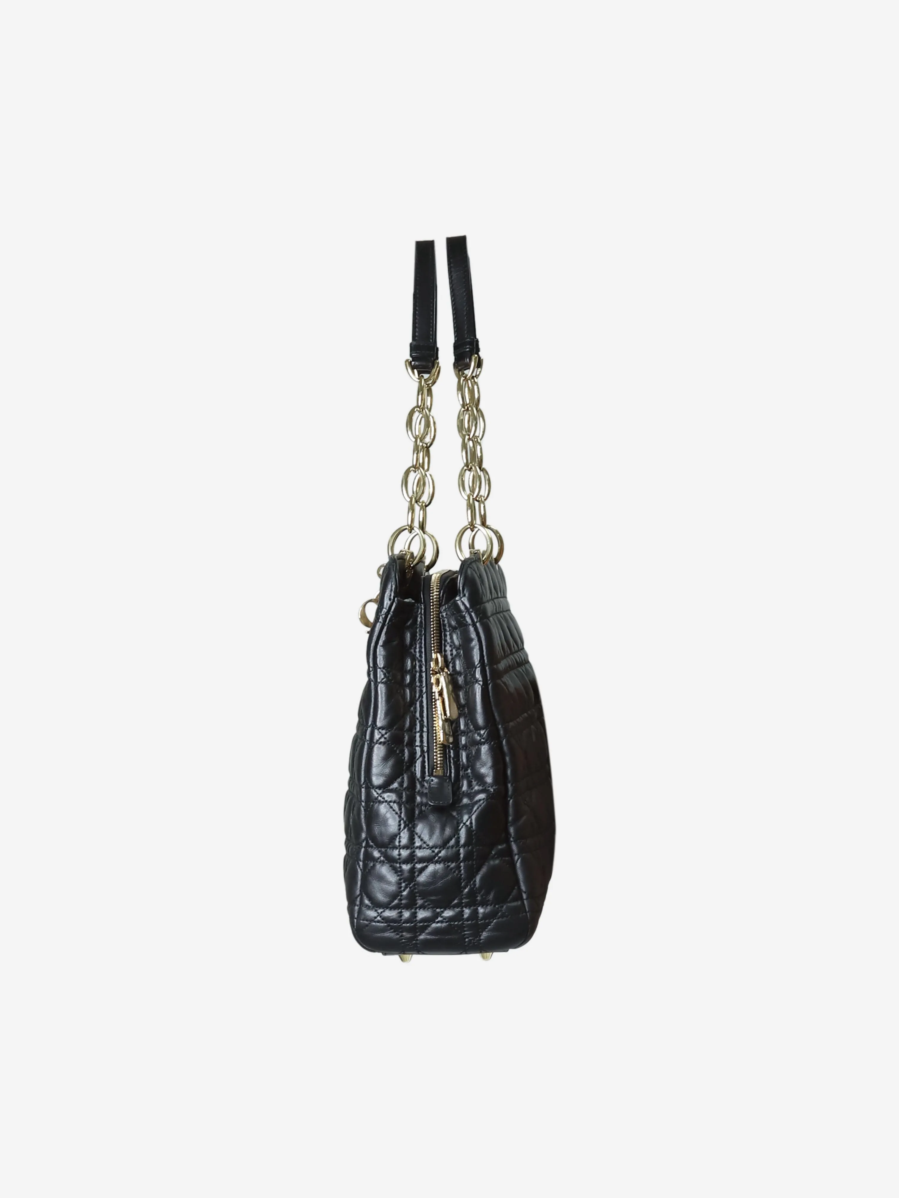 Black Lady Dior leather shoulder bag