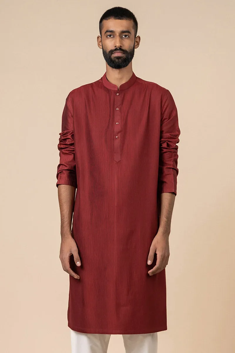 Black Textured All Over Kurta Set