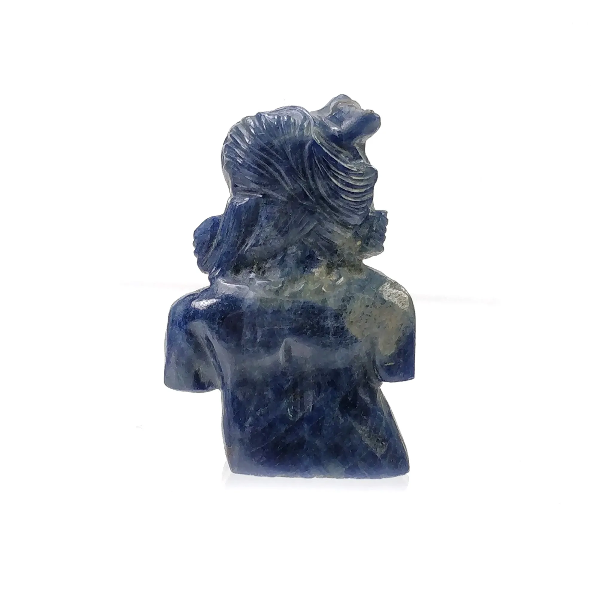 BLUE SAPPHIRE Gemstone Carving : 191.90cts Natural Untreated Unheated Sapphire Hand Carved Lady Sculpture Figurine 44*29mm