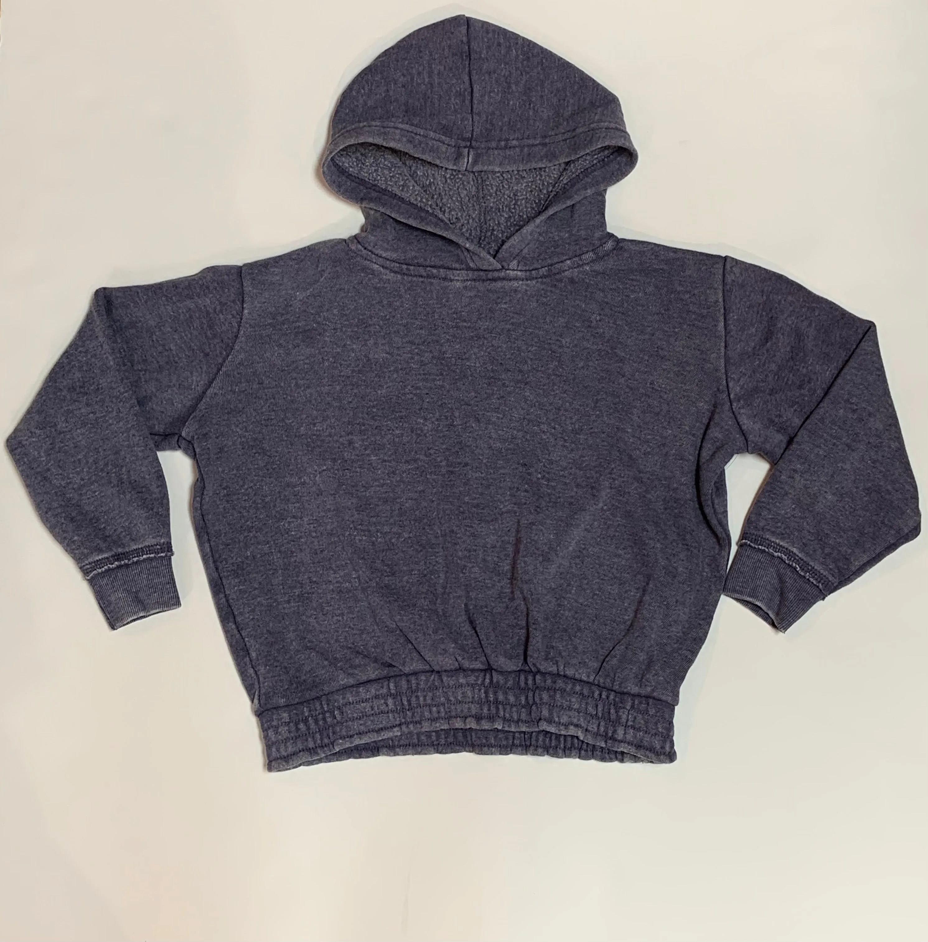 Blue/Grey Burnout Cropped Hoodie