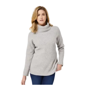 Bourke High Roll Neck Jumper - Grey | Midnight Blue