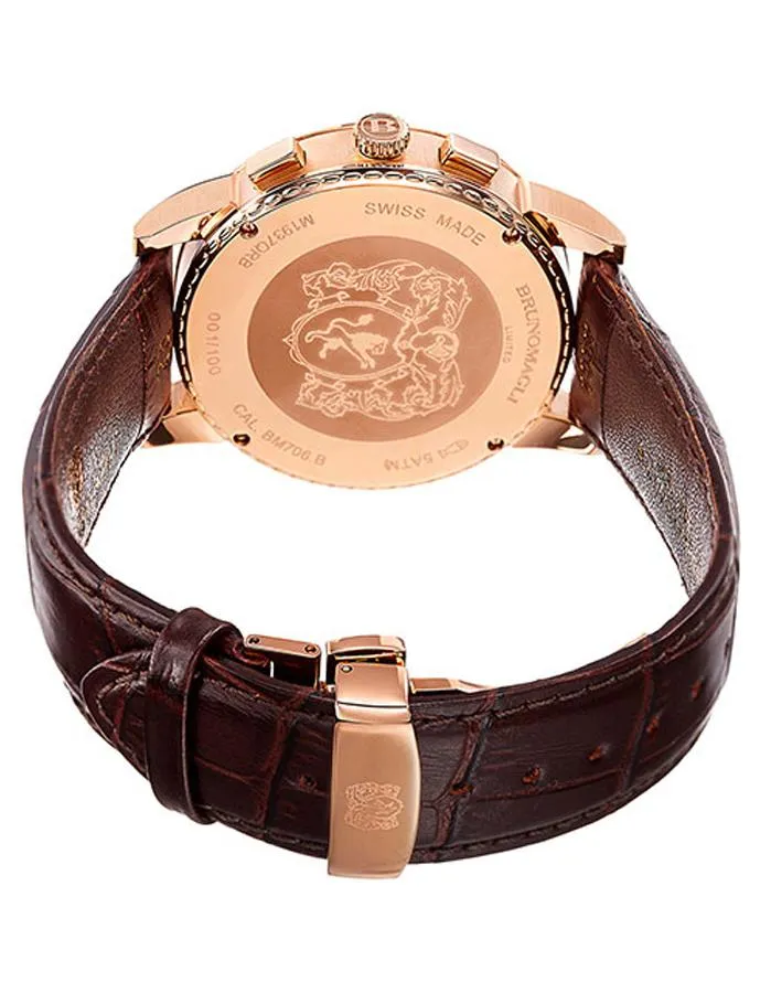 Bruno Magli Mens 80th Anniversary Ottanta - Rose Gold-Tone- Moon Pahse