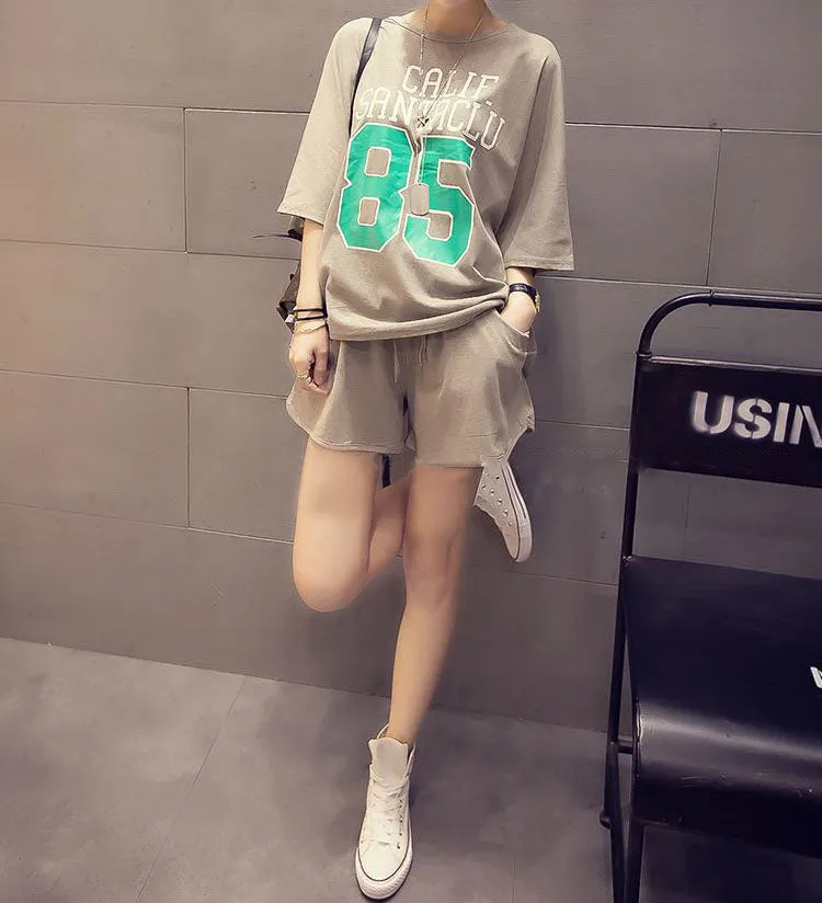 Casual Top And Shorts Two Pieces Set