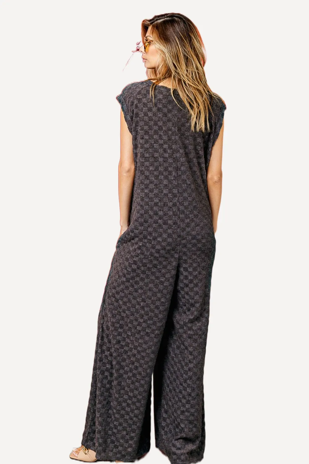 Checkered Wide Leg Jumpsuit