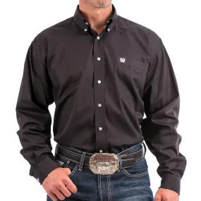 Cinch Men's Button-Down Western Long Sleeve Shirt - Solid Black