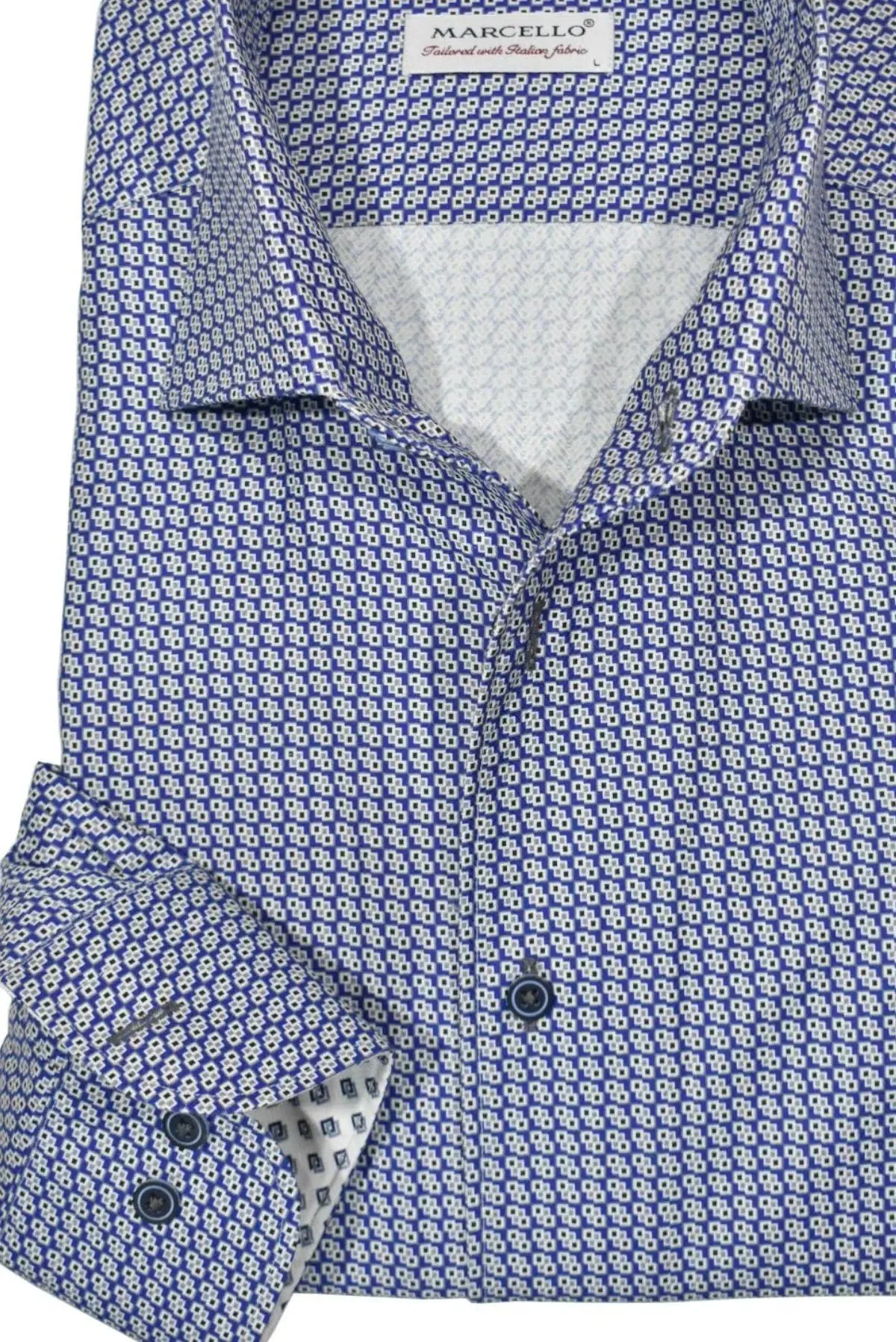 CMW710R - Cuadra blue casual fashion cotton shirt for men