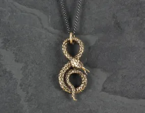 Coiled Snake Necklace - Bronze