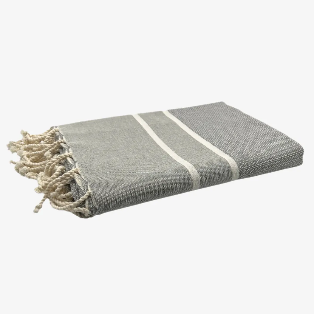 Concrete Grey Herringbone Fouta