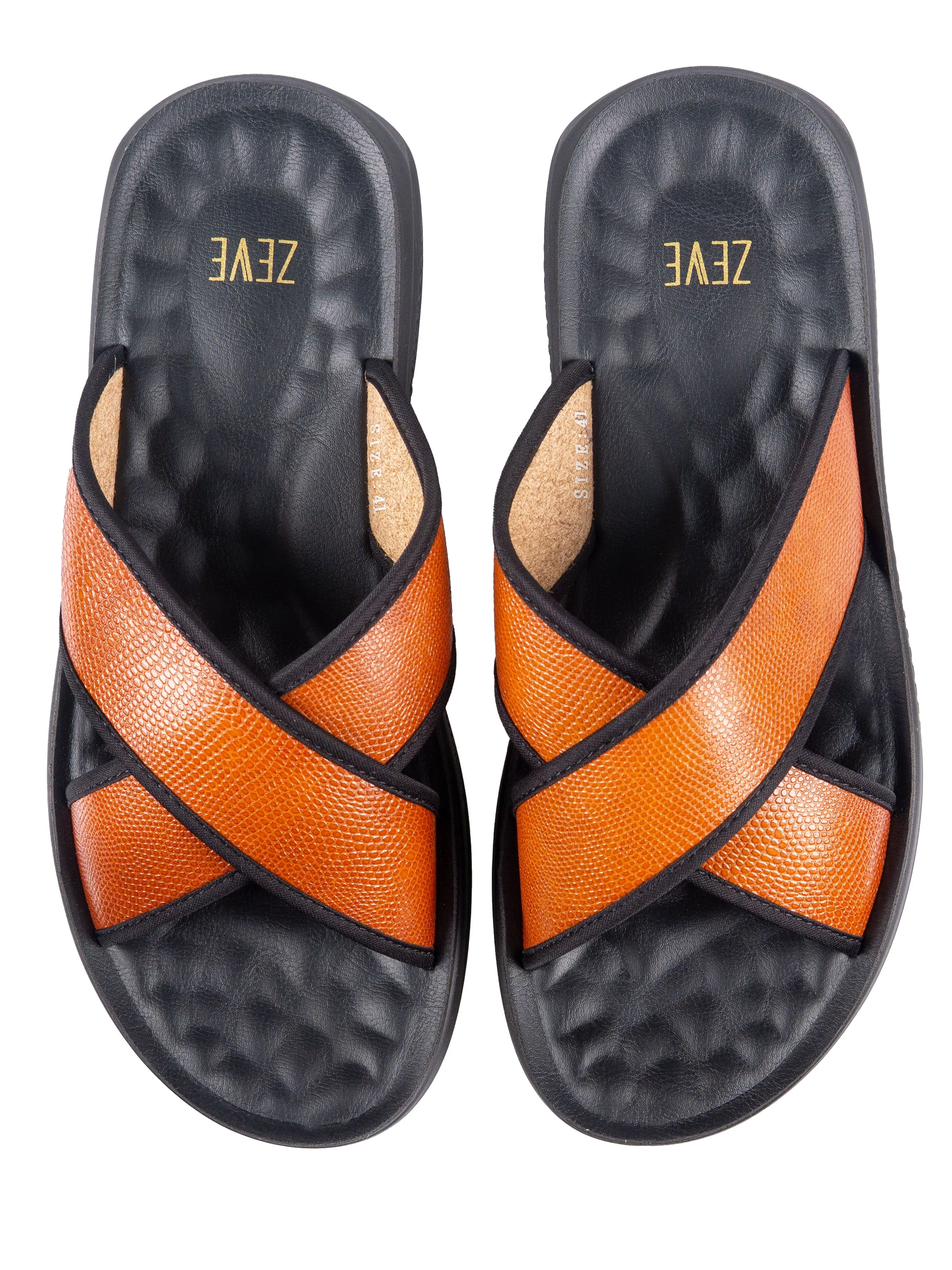 Cross Strap Sandal - Cognac Tan Phyton