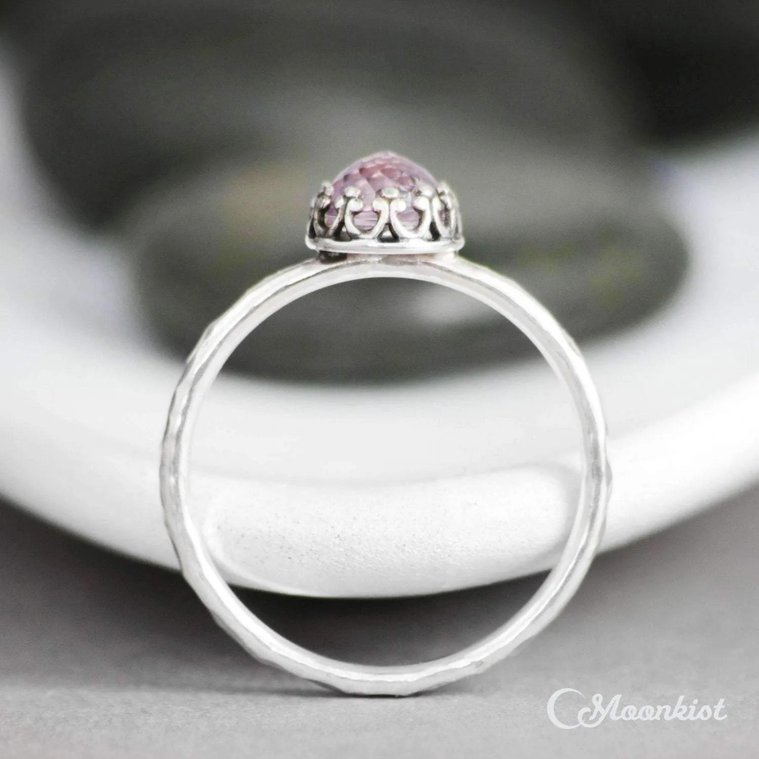 Dainty Lavender Amethyst Promise Ring, Sterling Silver | Moonkist Designs